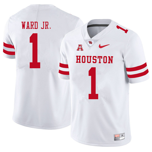 2018 Men #1 Greg Ward Jr. Houston Cougars College Football Jerseys Sale-White